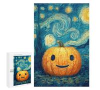 Pumpkin with Starry Night Background-1 Puzzle 1000 Pièces Educa Jouet en Bois Cadeau Unique Décoration Intérieure Jeu Éducatif Challenge Toy Adultes Et Enfants À Partir De 14 Ans 1000 PCS