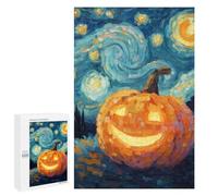 Pumpkin with Starry Night Background-2 Puzzle 1000 Pièces Educa Jouet en Bois Cadeau Unique Décoration Intérieure Jeu Éducatif Challenge Toy Adultes Et Enfants À Partir De 14 Ans 1000 PCS