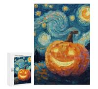 Pumpkin with Starry Night Background-2 Puzzle 1000 Pièces Educa Jouet en Bois Cadeau Unique Décoration Intérieure Jeu Éducatif Challenge Toy Adultes Et Enfants À Partir De 14 Ans 300 PCS