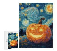 Pumpkin with Starry Night Background-2 Puzzle 500 Pièces Educa Jouet en Bois Cadeau Unique Décoration Intérieure Jeu Éducatif Challenge Toy Adultes Et Enfants À Partir De 14 Ans 500 PCS