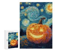 Pumpkin with Starry Night Background Puzzle 1000 Pièces Educa Jouet en Bois Cadeau Unique Décoration Intérieure Jeu Éducatif Challenge Toy Adultes Et Enfants À Partir De 14 Ans 300 PCS