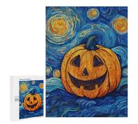 Pumpkin with Starry Night Sky Puzzle 1000 Pièces Educa Jouet en Bois Cadeau Unique Décoration Intérieure Jeu Éducatif Challenge Toy Adultes Et Enfants À Partir De 14 Ans 500 PCS