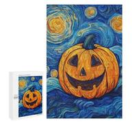 Pumpkin with Starry Night Sky Puzzle 1000 Pièces Educa Jouet en Bois Cadeau Unique Décoration Intérieure Jeu Éducatif Challenge Toy Adultes Et Enfants À Partir De 14 Ans 1000 PCS