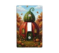 Pumpkins Plaque d'interrupteur simple en plastique orange taille standard pour chambre à coucher, salle de bain, cuisine, entrée (simple)