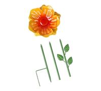 pumpumlia Abreuvoir de jardin avec filetage multi-sections, doré | Construction de fleurs en fer peint, piquet pointu, positionnement direct parmi les parterres de jardin et les zones de