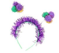pumpumlia Accessoires de fête de carnaval - Bandeau à pompons pour Mardi Gras Festival - Accessoire de fête à thème - Bandeau tendance pour adulte