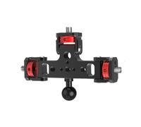 pumpumlia Adaptateur triple en aluminium avec filetage de 6,35 mm, support à 360 degrés pour appareil photo, téléphone, trépied, microphone, accessoires de caméra d'action