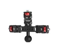 pumpumlia Adaptateur triple en aluminium avec filetage de 6,35 mm, support à 360 degrés pour appareil photo, téléphone, trépied, microphone, accessoires de caméra d'action