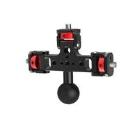 pumpumlia Adaptateur triple en aluminium avec filetage de 6,35 mm, support à 360 degrés pour appareil photo, téléphone, trépied, microphone, accessoires de caméra d'action