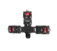 pumpumlia Adaptateur triple en aluminium avec filetage de 6,35 mm, support à 360 degrés pour appareil photo, téléphone, trépied, microphone, accessoires de caméra d'action