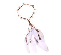 pumpumlia Bandeau ethnique indien à plumes pour femme avec franges et plumes pour costume de vacances
