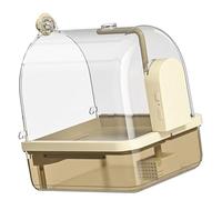 pumpumlia Boîte de bain transparente à suspendre, circulations d'eau automatiques, bain d'oiseaux, outil de nettoyage tendance