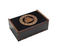 pumpumlia Boîte de rangement en bois pour tarots de jeu, petite carte de tarot de divination pour récipient portable