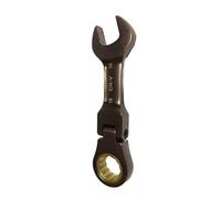 pumpumlia Clé à cliquet à tête flexible à extrémité ouverte - Clé mixte longue flexible - Réparation à cliquet - 8 à 19 mm - Réversible