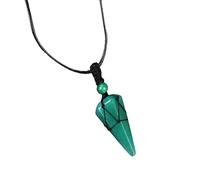 pumpumlia Collier avec pendentif conique hexagonal en maille avec pierres précieuses naturelles et opales - Bijou élégant et portable pour femme, taille unique, Comme décrit, Comme décrit.