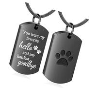 pumpumlia Collier avec pendentif en forme de pattes de chien et chat - Pendentif en forme de patte - Résistant à la rouille - Médaillon pour souvenirs - Avec imprimé pattes