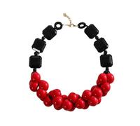 pumpumlia Collier de perles en résine fait à la main, design ethnique portable pour un usage quotidien, collier de perles en résine portable, taille unique, Comme décrit, Comme décrit.