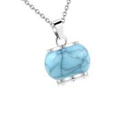 pumpumlia Collier urne pour cendres d'animaux de compagnie - Bleu - Collier de cou - Fournitures de bijoux commémoratifs pour animaux de compagnie