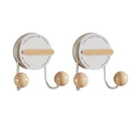 pumpumlia Crochets muraux sans adhésif double boule ventouse robuste support ABS cintre pour bois silicone salle de bain cuisine utilisation crochets à ventouse étanches