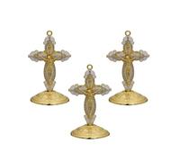 pumpumlia Crucifix religieux émaillé pour tableau de bord de voiture, bureau, décoration en métal durable pour la maison et le bureau
