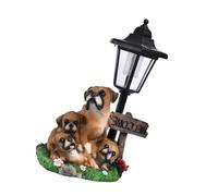 pumpumlia Décoration de jardin réaliste en résine avec lumière solaire peinte à la main pour cour et patio Décoration extérieure Ornement à énergie solaire