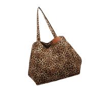 pumpumlia Élégant sac à bandoulière en toile avec imprimé animal pour femme - Grande capacité - Sac à main pour le travail, l'école et les voyages - Sac à main en toile pour femme, marron, One Size