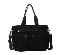 pumpumlia Élégant sac à bandoulière en velours côtelé pour femme avec sangle réglable, grande capacité, sac à main pour le shopping et le travail, les voyages, Noir , One Size