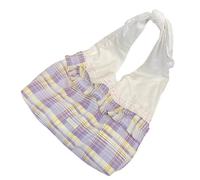 pumpumlia Élégant sac à bandoulière plissé avec insert en dentelle pratique en polyester décontracté pour femme, violet, One Size
