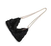 pumpumlia Élégant sac à bandoulière pour femme - Motif floral - Avec chaîne - Pour mariage, bal de fin d'année, soirée, soirée, Noir , One Size