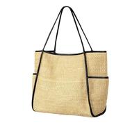 pumpumlia Élégant sac à bandoulière tissé de grande capacité, sac à main décontracté sous les aisselles, sac à main de voyage pour la plage, les vacances, le shopping et les pique-niques, sac de