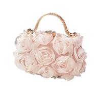 pumpumlia Élégant sac de soirée à motif floral rose pour événement formel femme strass poignée supérieure pochette sac à main sac à main avec chaîne pochette tendance, champagne, One Size