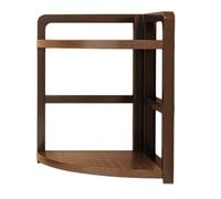 pumpumlia Étagère d'angle multifonction en bois à 2 couches pour bureau - Solution de rangement pour économiser de l'espace - Support d'angle pour la maison et le bureau