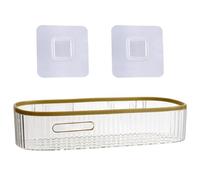 pumpumlia Étagère de salle de bain sans perçage pour produits cosmétiques et produits de bain, résistante à l'eau, organisateurs d'articles de toilette, étagère de montage adhésive