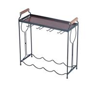 pumpumlia Étagère en métal robuste pour bouteilles de vin et verres - Solution de rangement compacte pour les petits espaces - Assemblage facile - Décoration moderne pour les maisons - Organisateurs