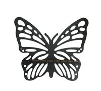 pumpumlia Étagère murale en cristal avec découpe papillon noir - Support flottant en bois - Support décoratif flottant