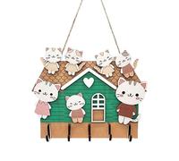 pumpumlia Étagère murale facile à installer avec étagère de rangement en bois naturel avec crochet de suspension pour l'organisation de l'entrée ou du couloir