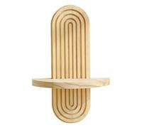 pumpumlia Étagère murale pour livres et décoration, étagère de rangement élégante en forme d'arc arc-en-ciel, support décoratif à suspendre pour chambre à coucher, étagère en bois massif