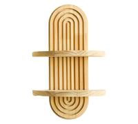 pumpumlia Étagère murale pour livres et décoration, étagère de rangement élégante en forme d'arc arc-en-ciel, support décoratif à suspendre pour chambre à coucher, étagère en bois massif