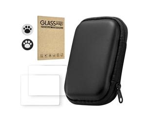 pumpumlia Étui de console de jeu et film Temper pour R36S/R35S/RGB20S Protection complète Sac de transport pour console de jeu et accessoires