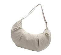 pumpumlia Grand sac à bandoulière polyvalent demi-lune en nylon souple décontracté pour homme et femme élégant, beige, One Size