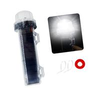 pumpumlia Lampe d'avertissement avec panneau solaire Blanc