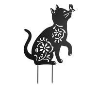 pumpumlia Lot de 1/2 décorations de jardin en métal, silhouettes noires, piquets d'extérieur pour sculpture d'animaux en plein air, piquets de jardin