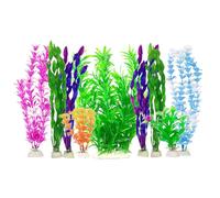 pumpumlia Lot de 10 feuilles de plantes aquatiques pour aquariums - Belle apparence - Feuilles artificielles multicolores