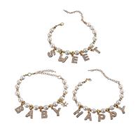 pumpumlia Lot de 3 colliers avec pendentif en forme de lettre en strass pour chat