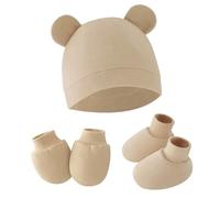 pumpumlia Lot de 3 gants chauds en coton pour nouveau-né avec chaussettes