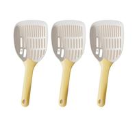 pumpumlia Lot de 3 pelles à litière fines pour chats à long manche - Pelle à litière solide pour chat - Pour tamiser efficacement la litière