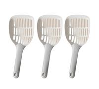 pumpumlia Lot de 3 pelles à litière fines pour chats à long manche - Pelle à litière solide pour chat - Pour tamiser efficacement la litière