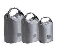 pumpumlia Lot de 3 sacs étanches multifonctions ultralégers pour camping, randonnée et moto, solution de rangement portable en polyester, gris, Taille unique