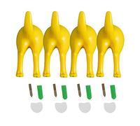 pumpumlia Lot de 4 crochets nordiques mignons en forme de queue de chien avec vis et ruban adhésif pour accrocher un chapeau, un manteau, un crochet mural pour décoration d'entrée de maison
