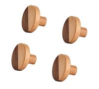 pumpumlia Lot de 4 poignées de tiroir en bois à trou unique pour meubles de rangement de chambre d'enfant, installation facile, quincaillerie d'armoire en bois à trou unique